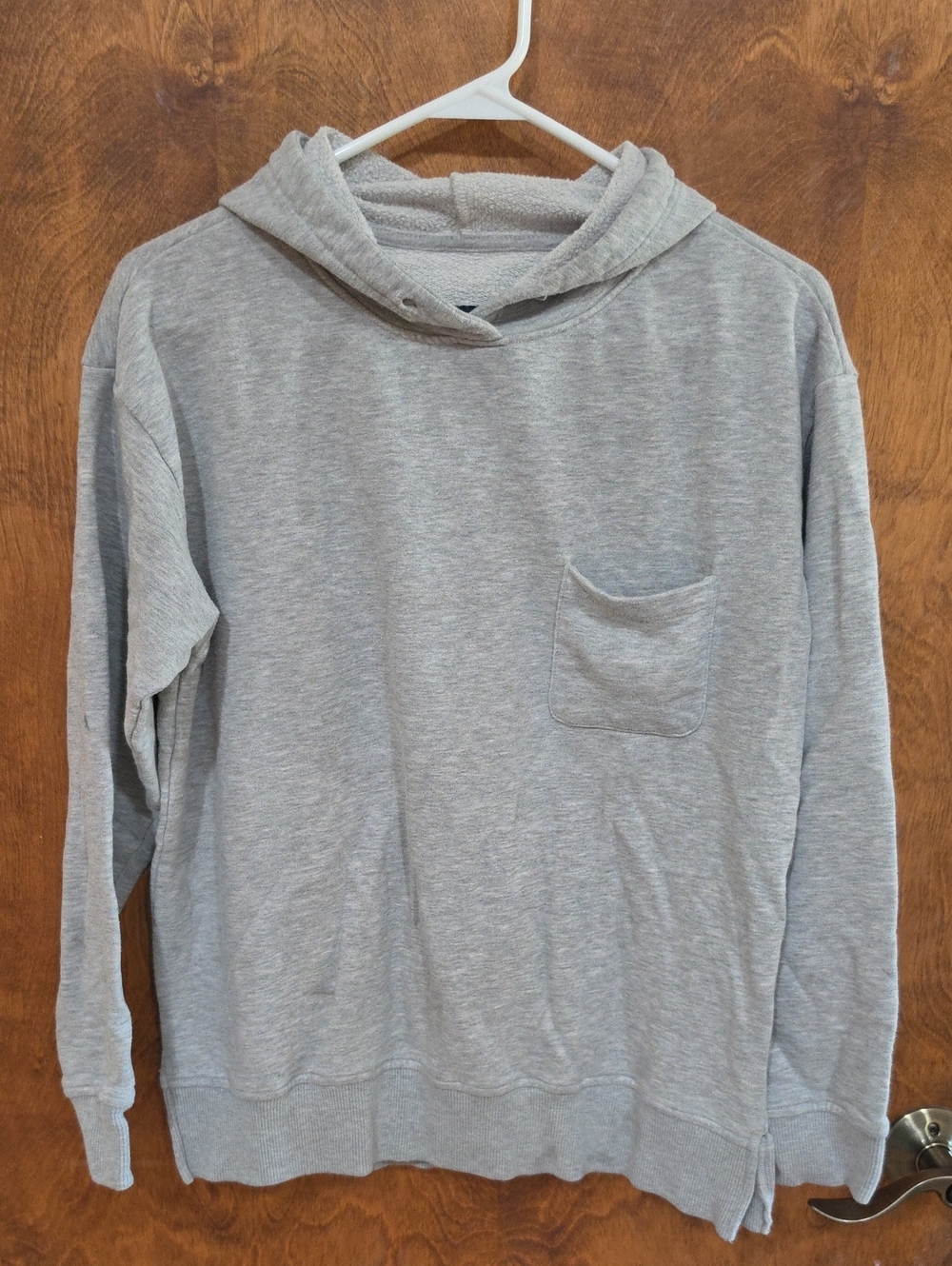 Maternity - GAP Light Gray Pullover Hoodie with Chest Pocket